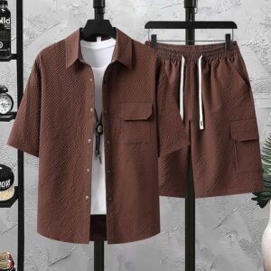 Modern Brown Shirt & Shorts Co-ord