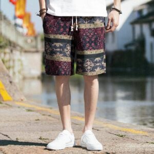 Vintage Geometric Print Shorts