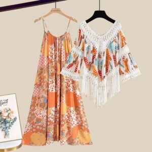 Bohemian Floral Dress & Top Set